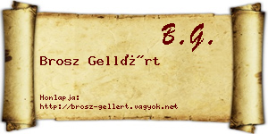 Brosz Gellért névjegykártya